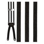 Black and White Striped Woven Suspenders